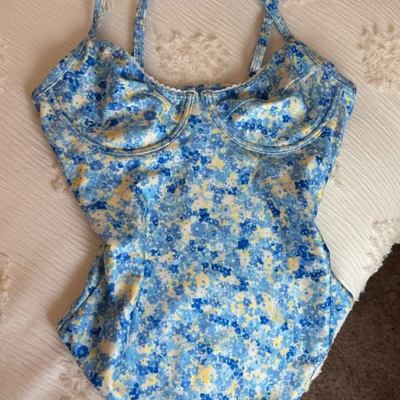 Kulani Kini one piece bright blue cottagecore dainty swim kulani Kinis - Picture 2 of 5